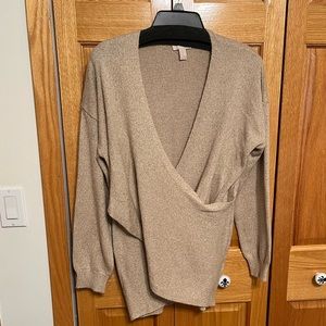 Forever 21 Tan and beige cross front sweater. Size XL beautifully soft. …